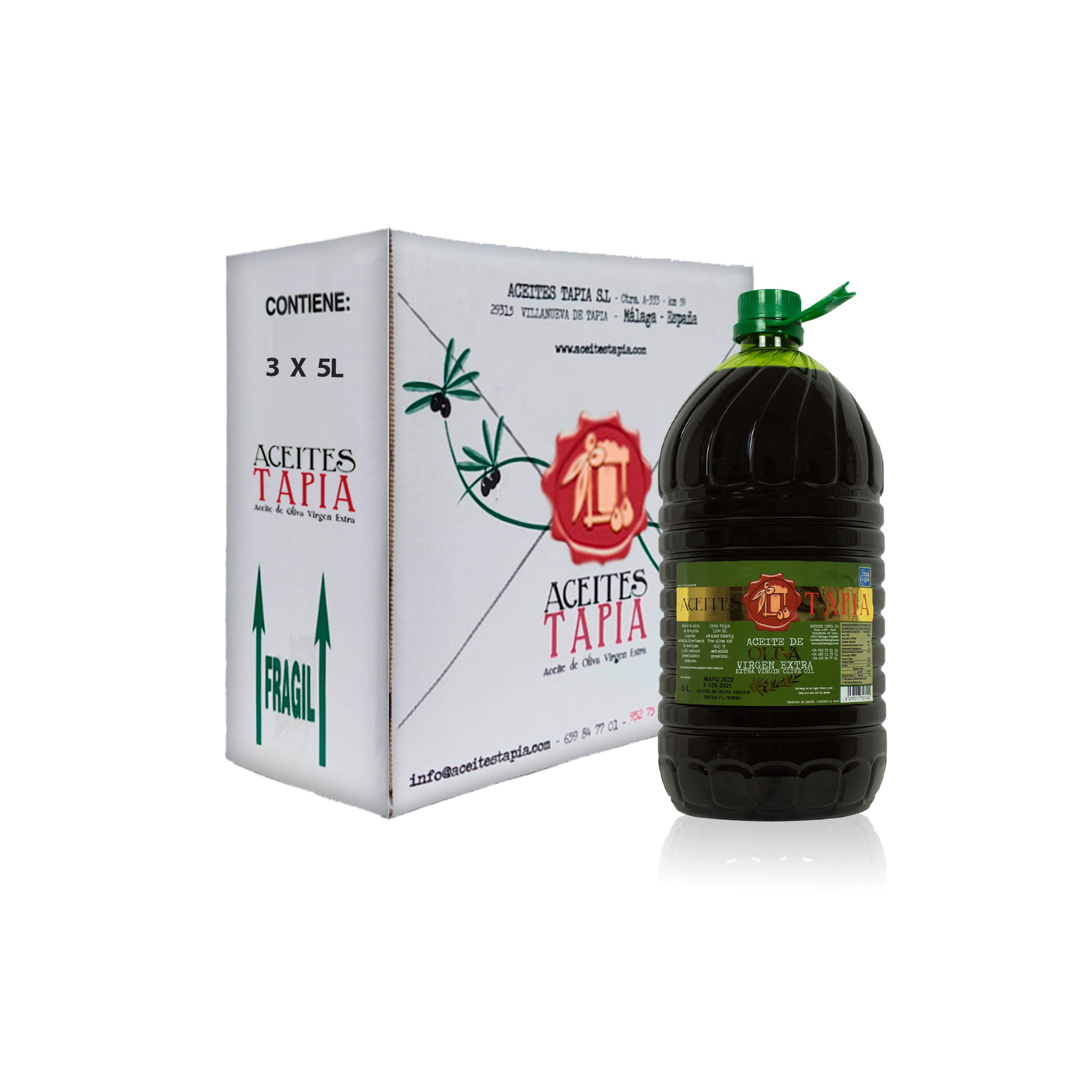 Aceite de Oliva Virgen Extra garrafa PET 5 Litros